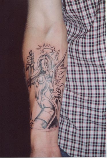 brimstone bollt angel tattoo