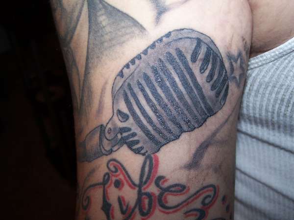 old school mic tattoo