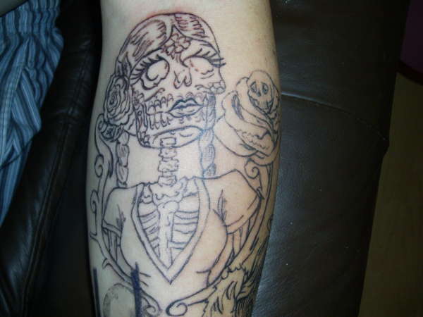 tattoo'd skeleton girl tattoo