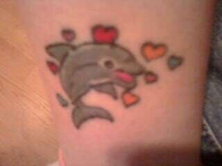 Dolphin & Hearts! tattoo