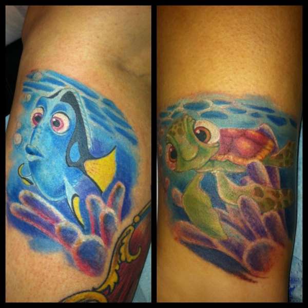 Dori & Squirt - Finding Nemo tattoo