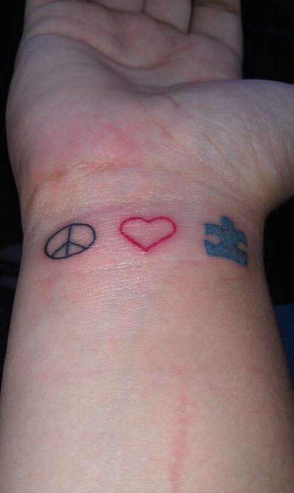 Peace Love Autism (1st tattoo) tattoo