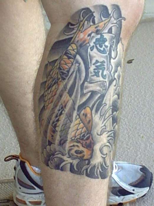 koi legpiece tattoo