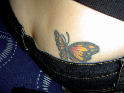 lower back butterfly tattoo