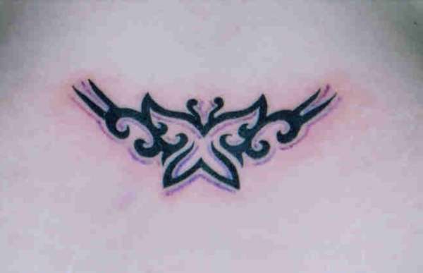 tribal butterfly tattoo