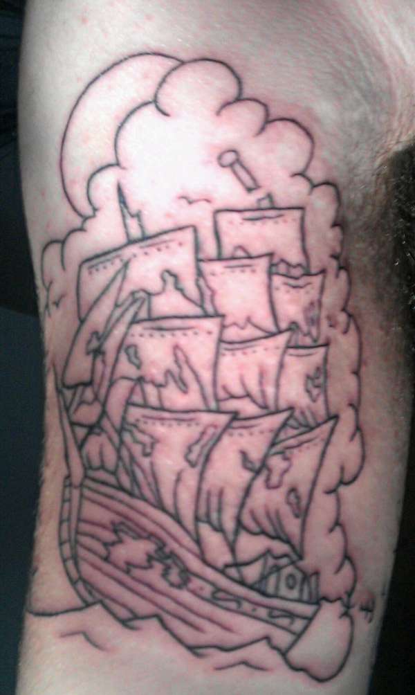 my ghost ship outline tattoo