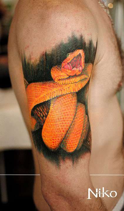 snake full color tattoo