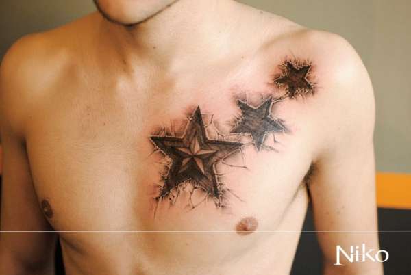 stars 3D tattoo