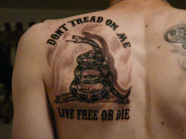 Don't tread on /Live free or Die tattoo