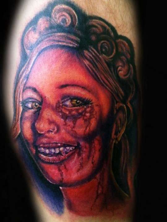 Ex Girlfriend Dead Portrait tattoo