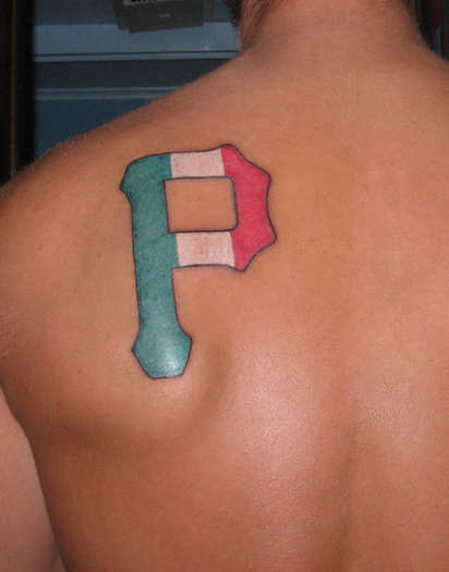Italian Pittsburgh P tattoo