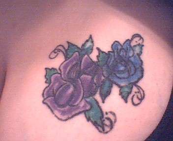 Purple&Blue Rose tattoo
