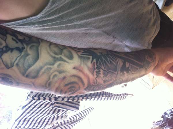left sleeve elbow tattoo