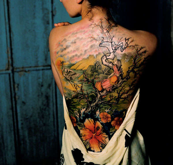my back is a canvas tattoo