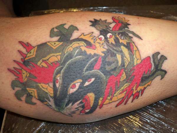 old school jaguar & dragon tattoo