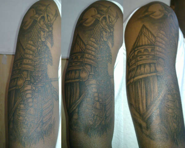 samurai half sleeve tattoo