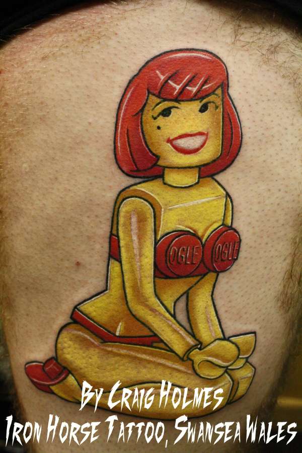Lego pinup girl tattoo
