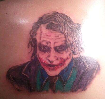heath ledger.  joker tattoo