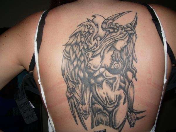 Devil angel tattoo