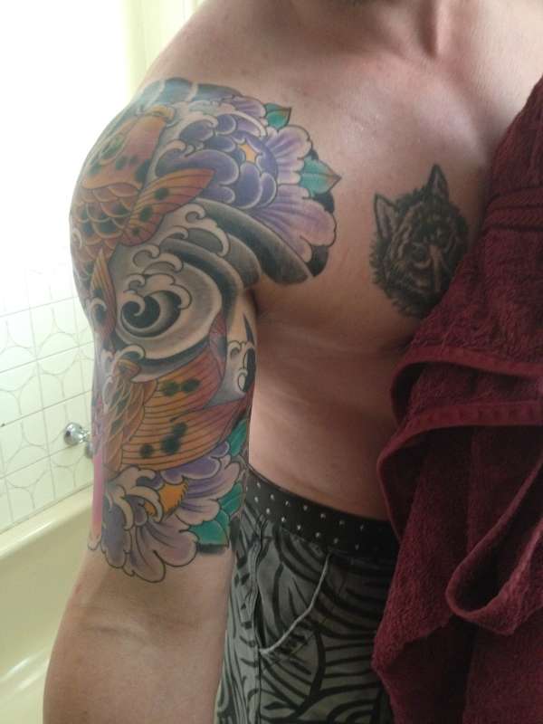 Koi peony sleeve 3 tattoo