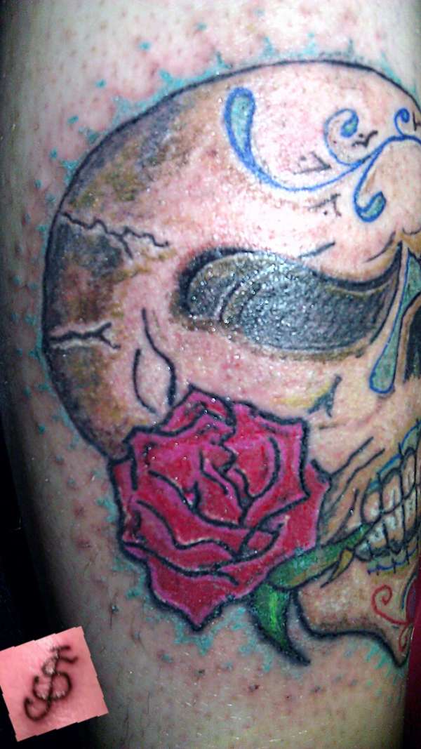Apprentice Tat 25- Sugar skull by Trickstattoo tattoo