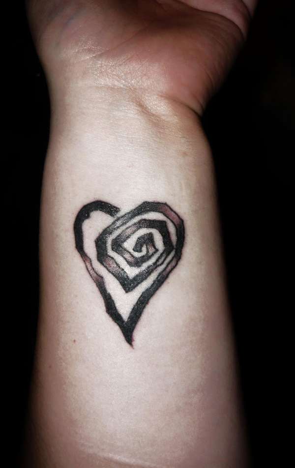 swirly heart tattoo