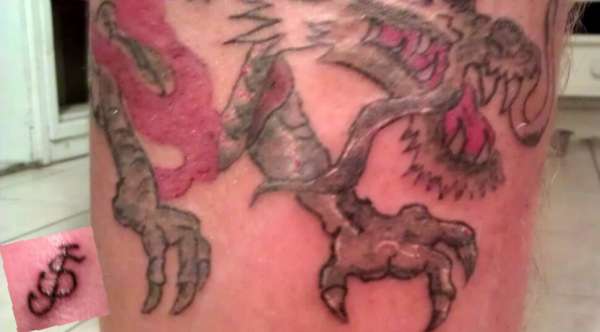 Unfinished Chinese Dragon Sailor Jerry INSPIRED trickstattoo tattoo