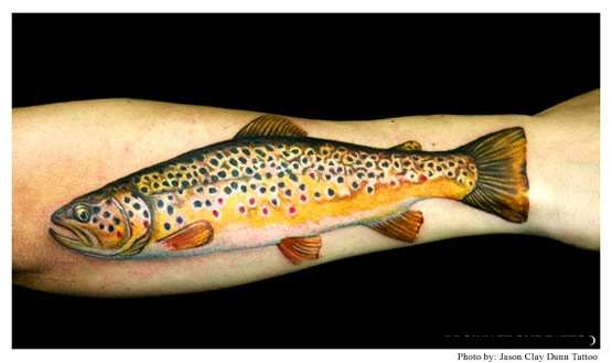 brown trout tattoo