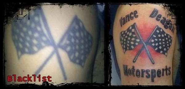 checker flags tattoo