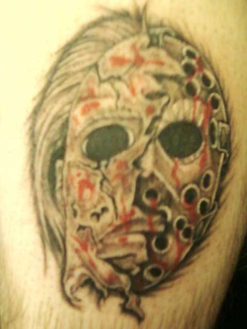 halloween/jason mask tattoo