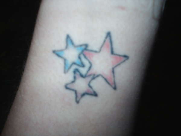 Stars on wrist tattoo