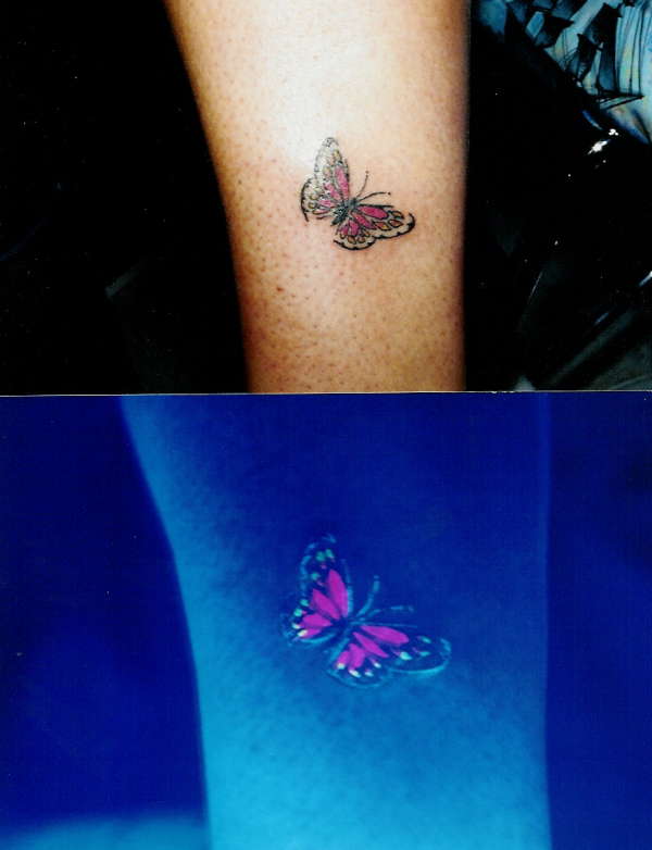 Blacklight Butterfly tattoo