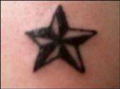 star tattoo (back tattoo right shoulder) tattoo