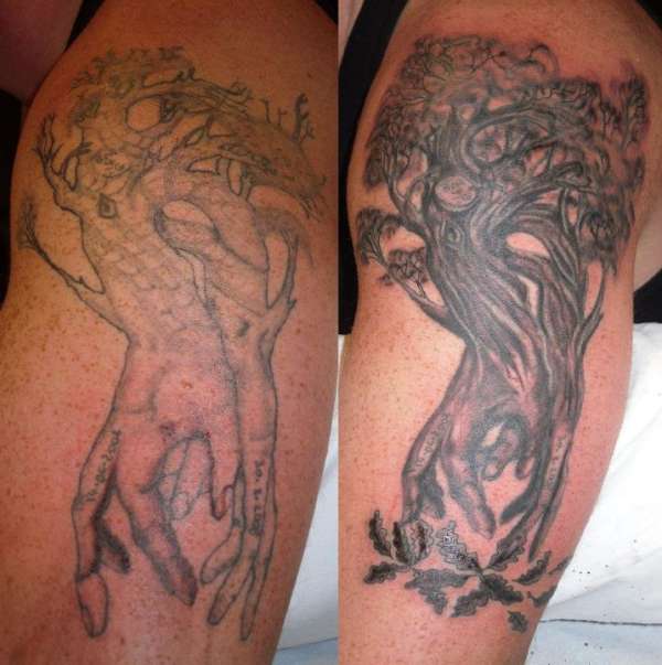 tree hands tattoo
