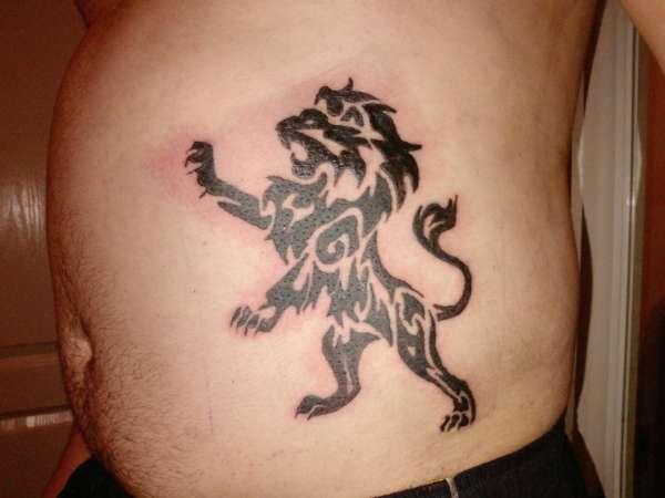 tribal lion rampant tattoo