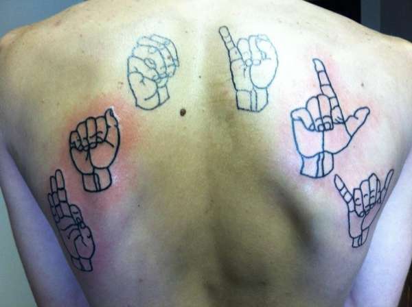 Back Tattoo, FAMILY (sign) tattoo