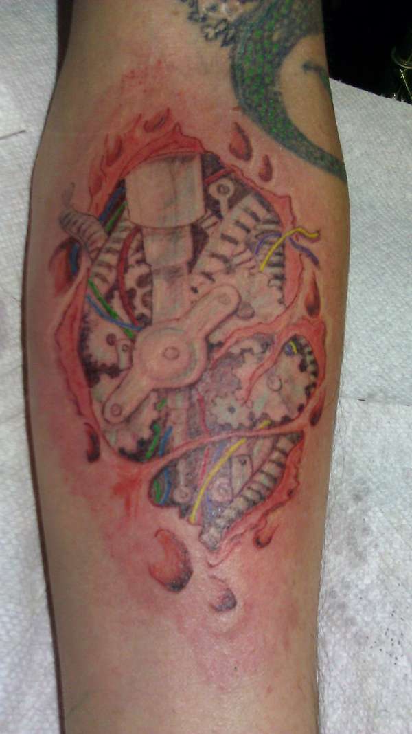 Biomechanical Tear Out on Jade by Trickstattoo 719.445.6996 tattoo