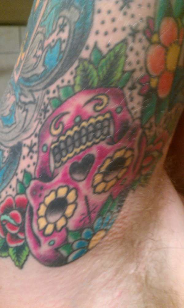 Día de Muertos skull tattoo