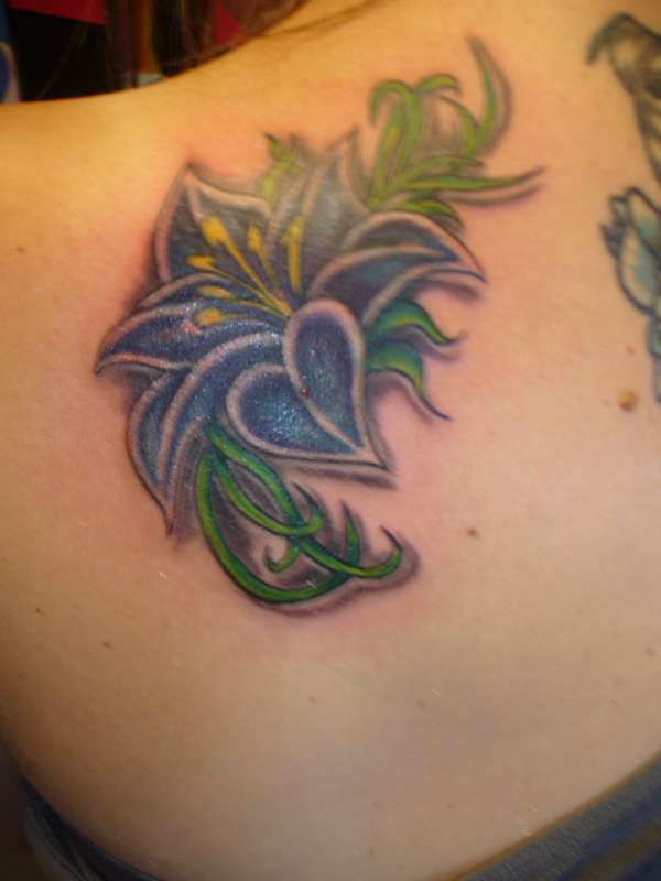 Floral cover tattoo