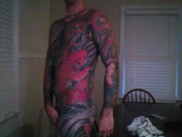 Koi/Waterfall/Geisha tattoo