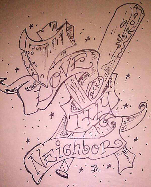Love Thy Neighbor tattoo flash by Trickstattoo tattoo
