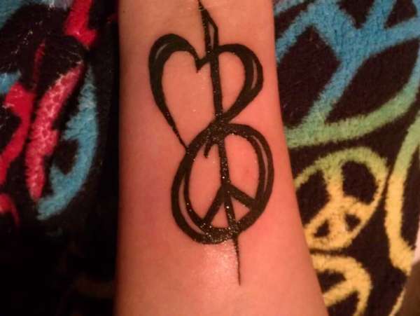 Music Peace and Love tattoo
