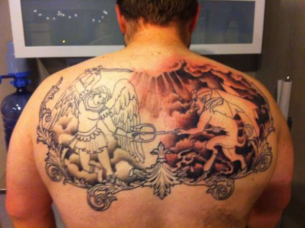 My back tattoo after the third session tattoo
