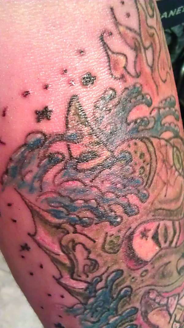 Oni Mask Alien and Sailor Jerry Inspired Tattoo tattoo