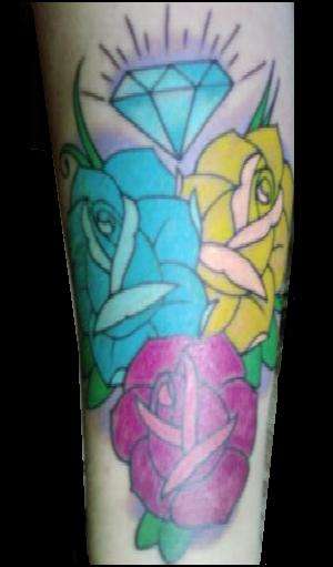 Roses and Diamond tattoo
