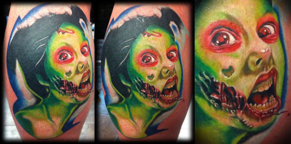 Zombie Girl Portrait by Gary Parisi Chicago tattoo