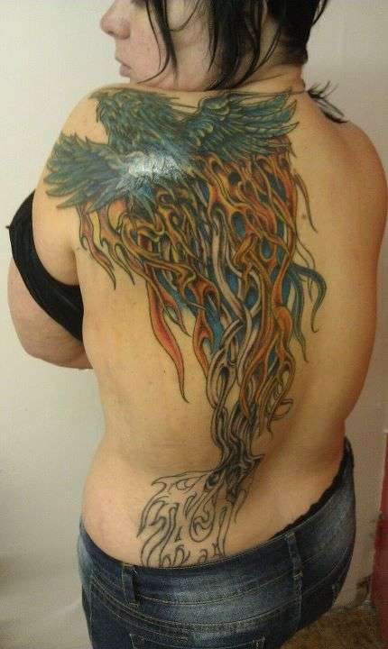 more work on the phoenix tattoo