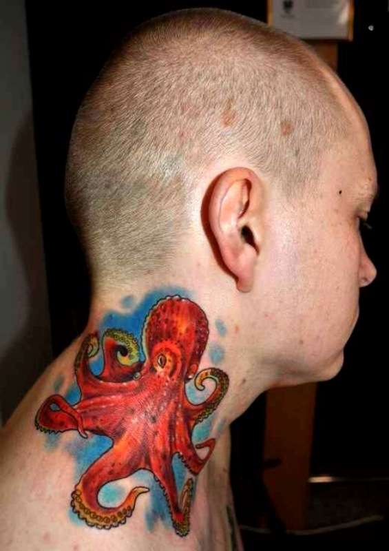 octopus neck tattoo