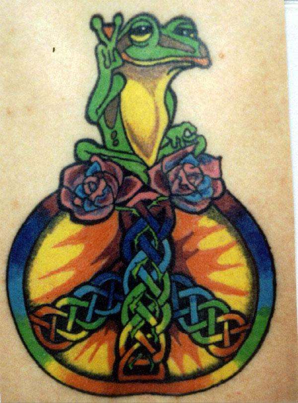 peace frog tattoo