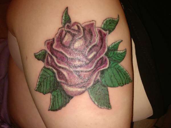 purple rose tattoo